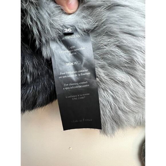 Yves Salomon Grey Black Ombre Rabbit Fur Vest Sz. 36 (US 4) - Picture 6 of 6